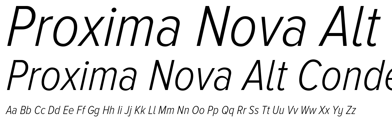Proxima Nova Alt Condensed Light Italic