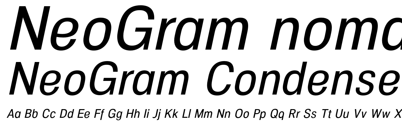 NeoGram Condensed Medium Italic