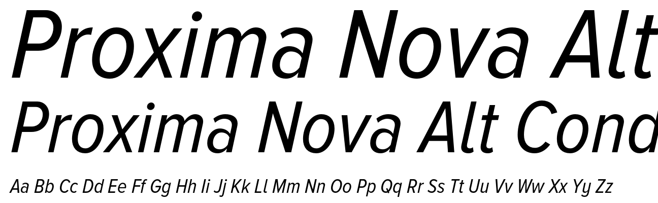 Proxima Nova Alt Condensed Regular Italic