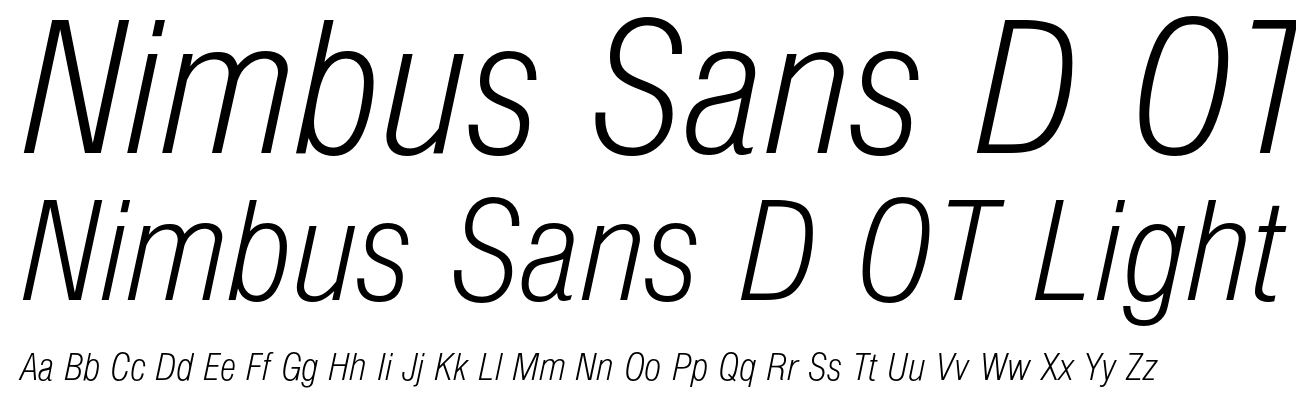 Nimbus Sans D OT Light Condensed Italic
