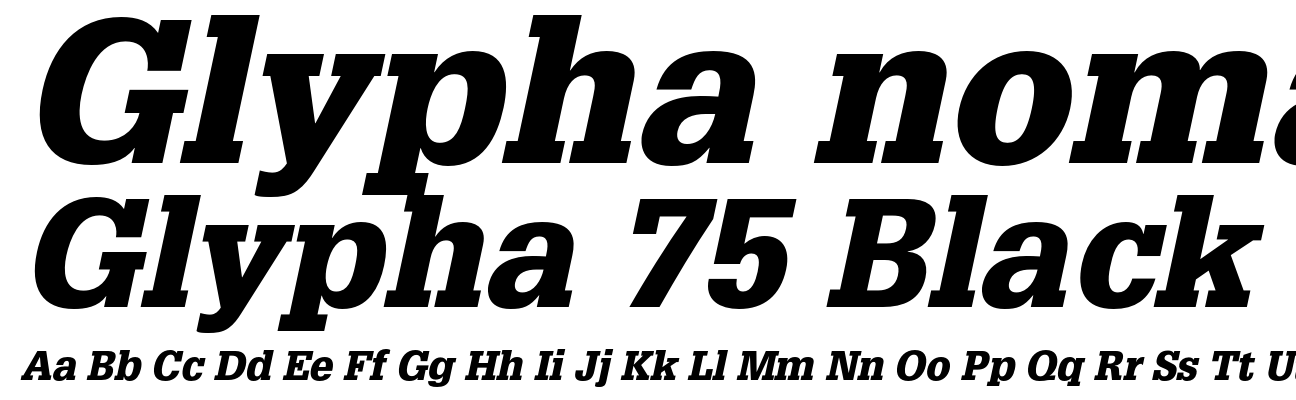 Glypha 75 Black Oblique