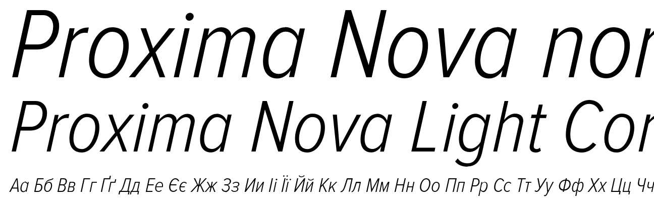 Proxima Nova Light Condensed Italic