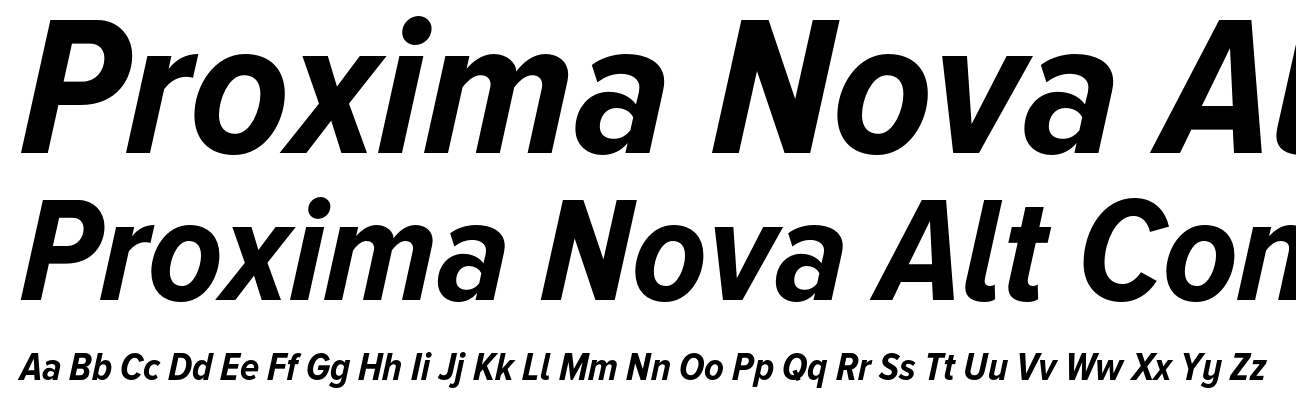 Proxima Nova Alt Condensed Bold Italic