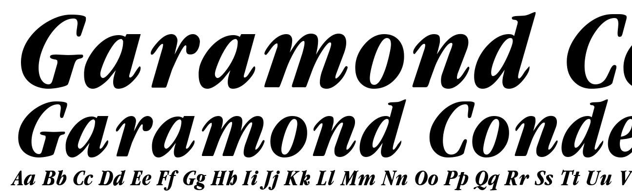 Garamond Condensed Bold Italic