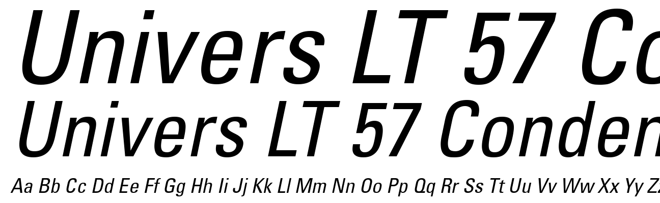 Univers LT 57 Condensed Oblique