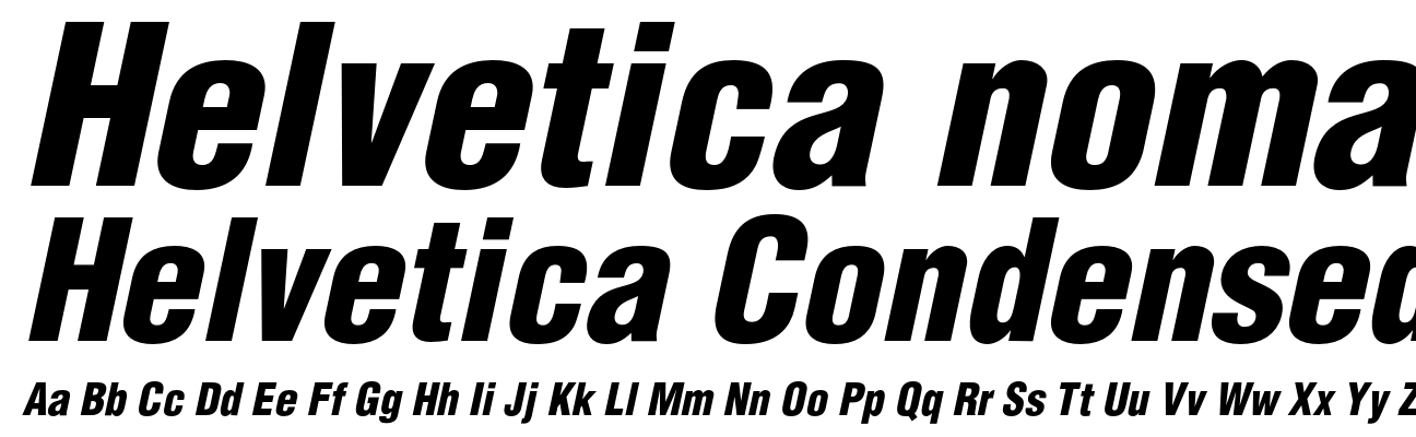 Helvetica Condensed Black Oblique