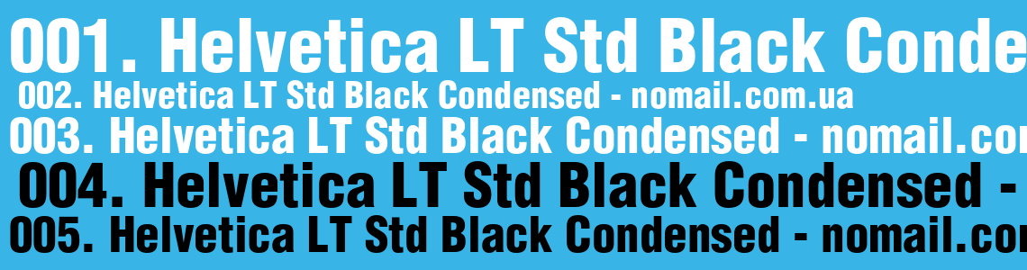 Шрифт Helvetica LT Std Black Condensed