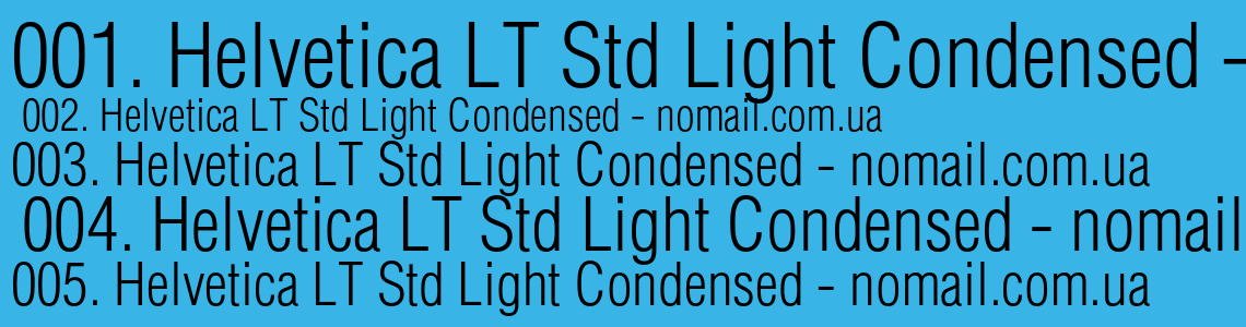 Шрифт Helvetica LT Std Light Condensed