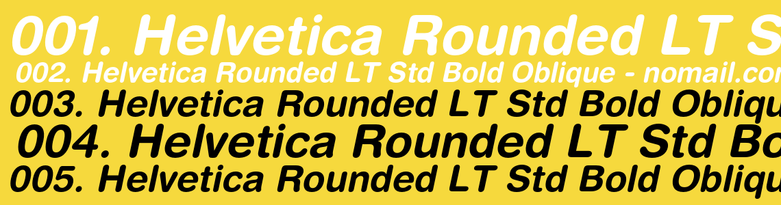 Шрифт Helvetica Rounded LT Std Bold Oblique