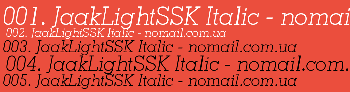 Шрифт JaakLightSSK Italic