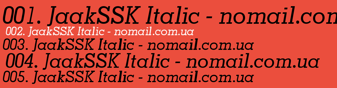 Шрифт JaakSSK Italic