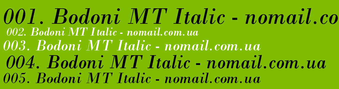 Шрифт Bodoni MT Italic