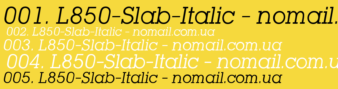 Шрифт L850-Slab-Italic