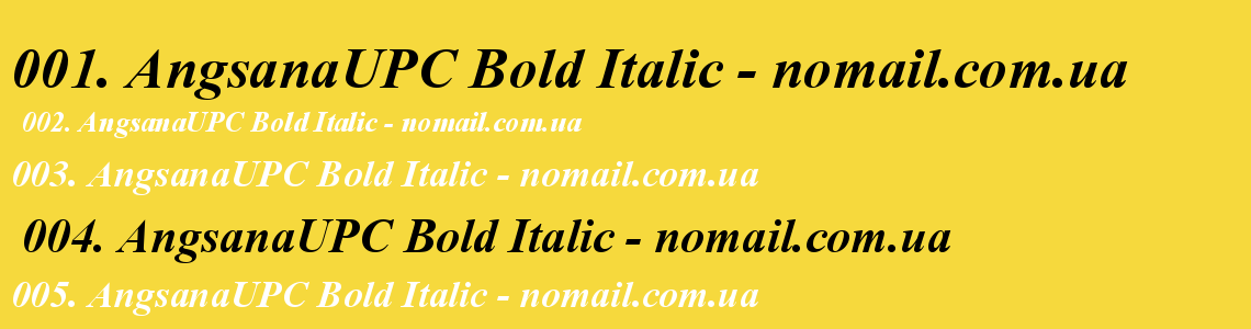 Шрифт AngsanaUPC Bold Italic