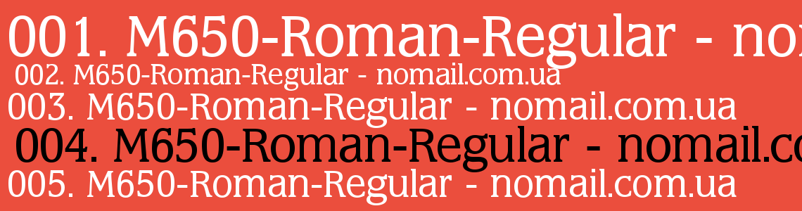 Шрифт M650-Roman-Regular