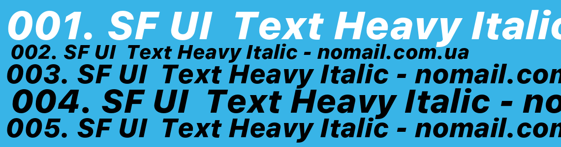 Шрифт SF UI Text Heavy Italic