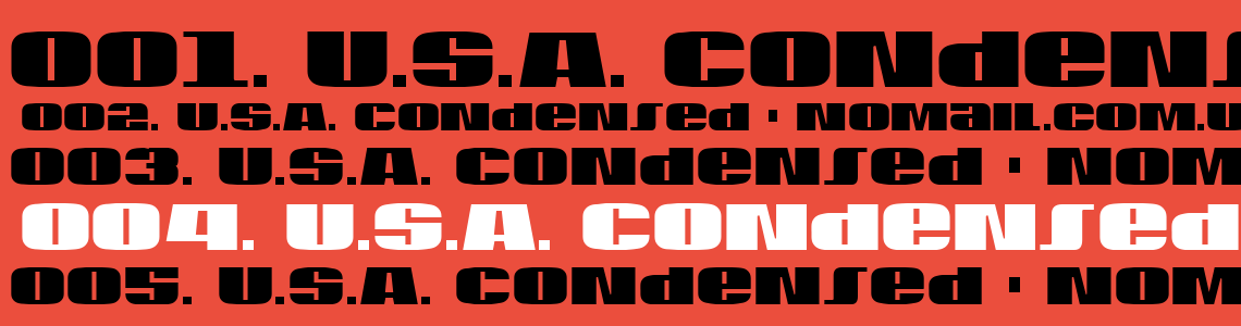 Шрифт U.S.A. Condensed