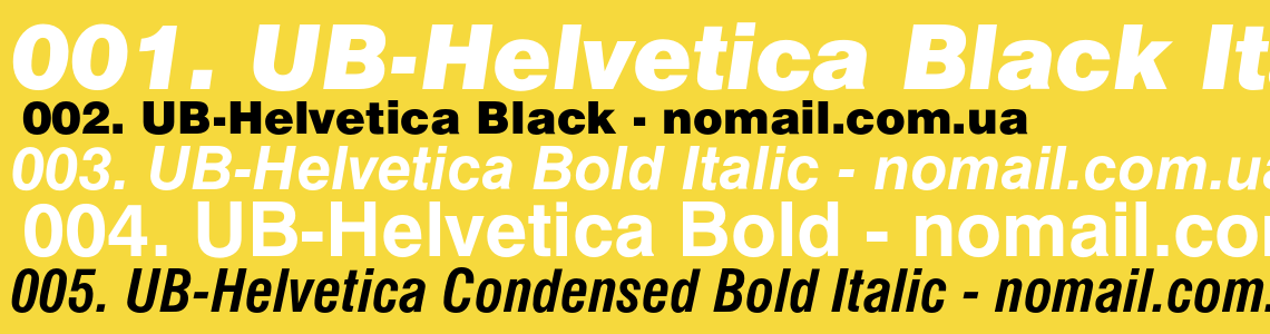 Шрифт UB-Helvetica