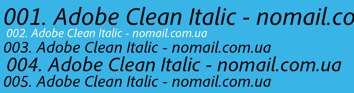 Шрифт Adobe Clean Italic