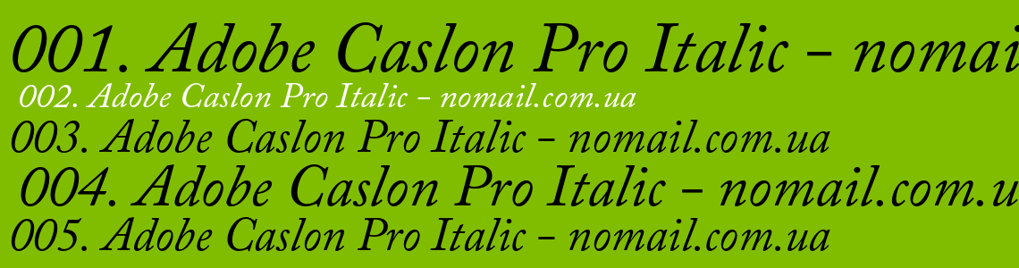 Шрифт Adobe Caslon Pro Italic