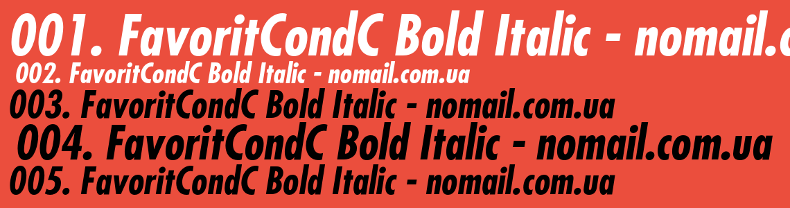 Шрифт FavoritCondC Bold Italic