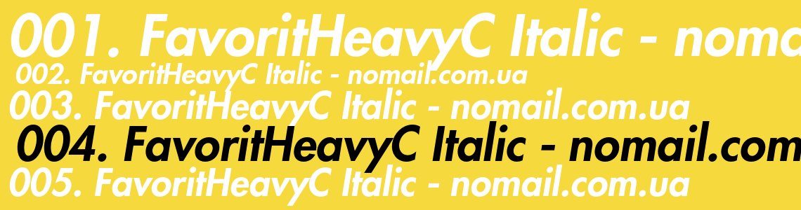 Шрифт FavoritHeavyC Italic