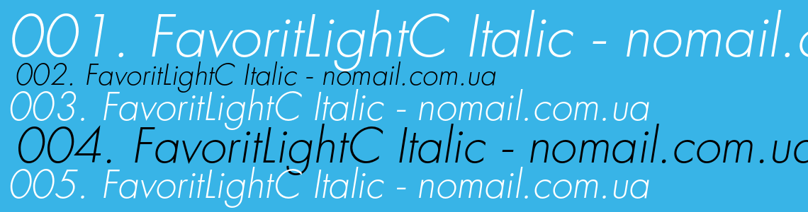 Шрифт FavoritLightC Italic