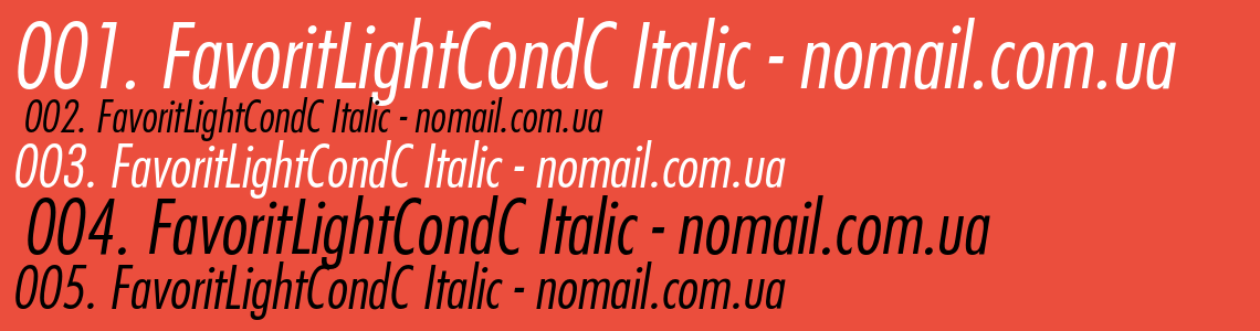 Шрифт FavoritLightCondC Italic