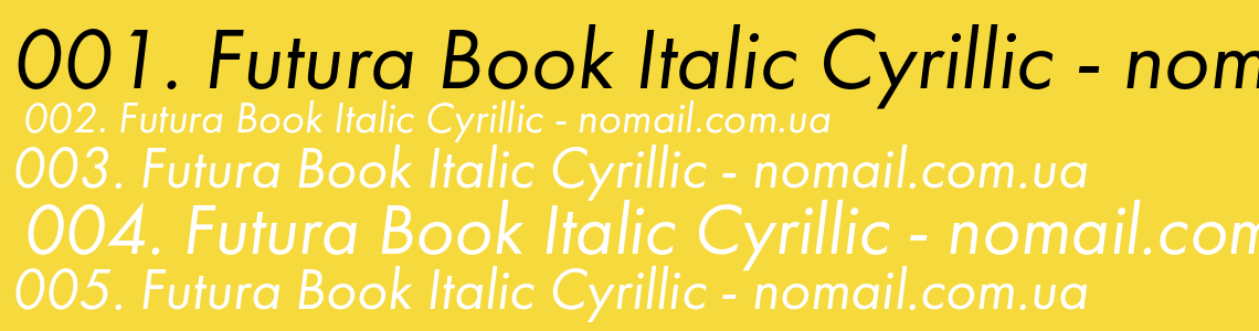 Шрифт Futura Book Italic Cyrillic