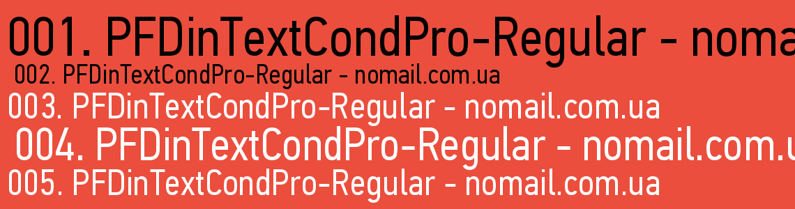 Шрифт PFDinTextCondPro-Regular