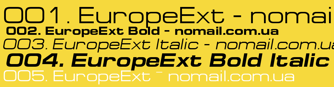 Шрифт EuropeExt