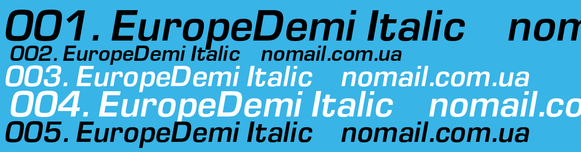 Шрифт EuropeDemi Italic