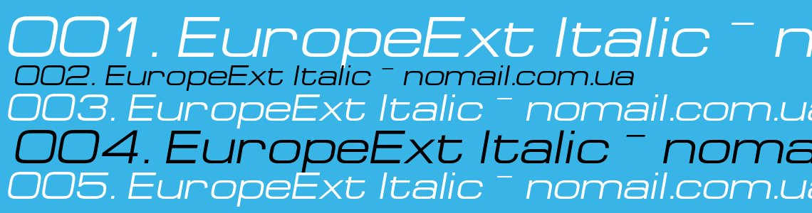 Шрифт EuropeExt Italic