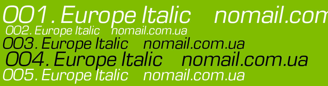 Шрифт Europe Italic